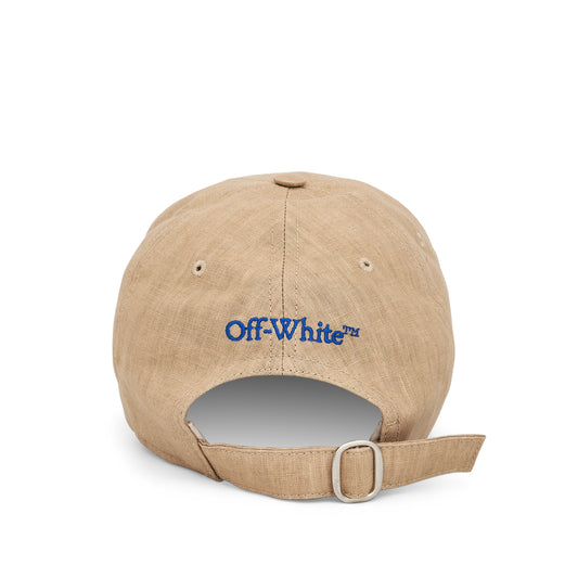 Linen Baseball Cap in Sand Blue