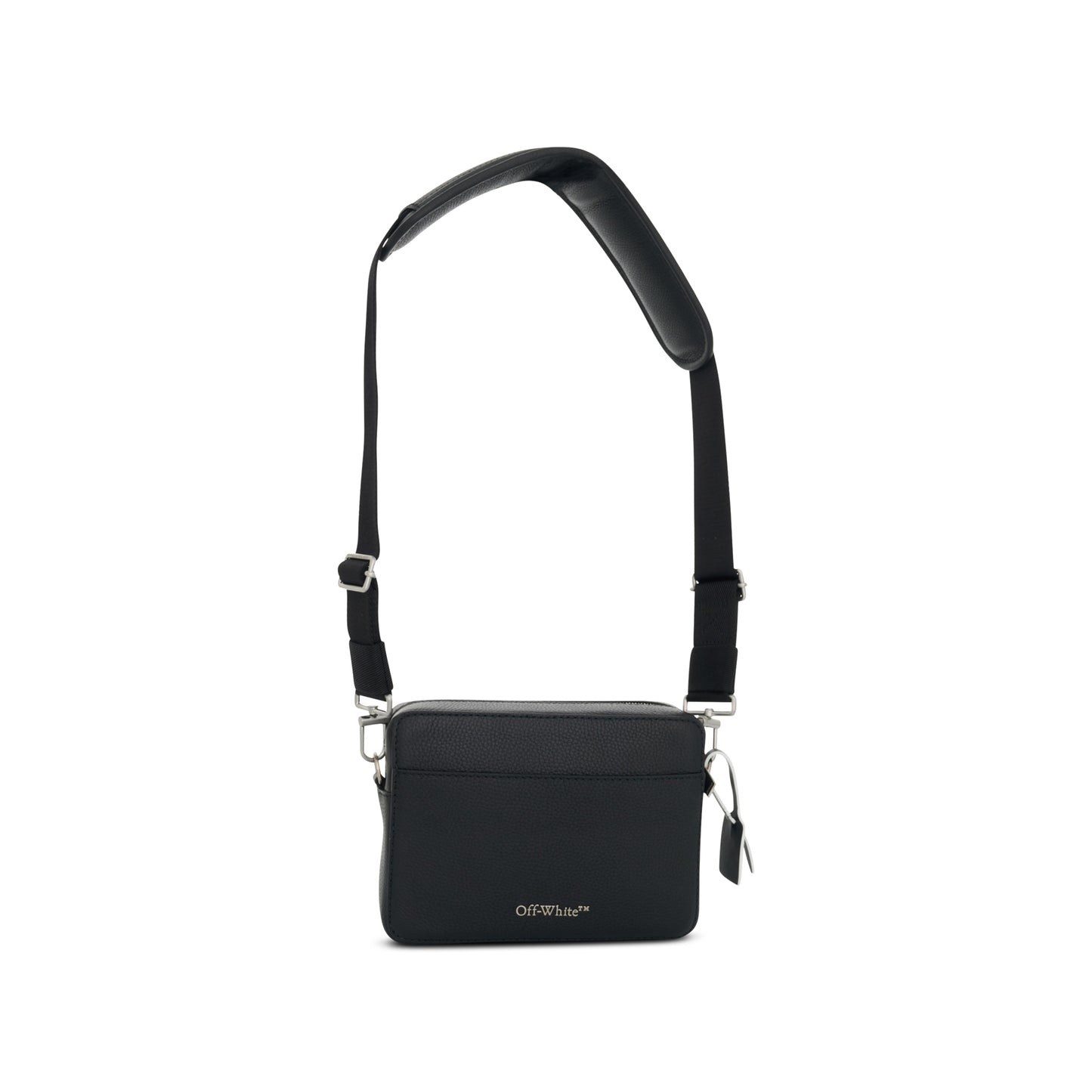 Diagonal Leather Camera Bag in Black