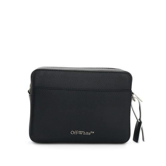 Diagonal Leather Camera Bag in Black