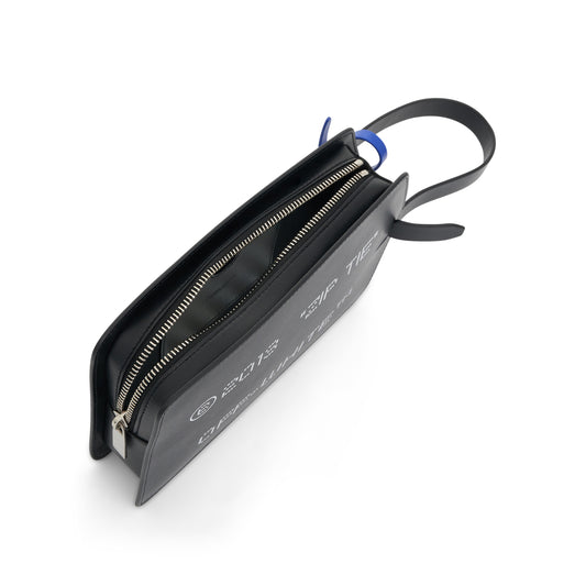 Zip Tie Medium Clutch in Black