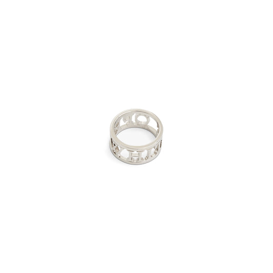 Logo Lettering Ring in Silver