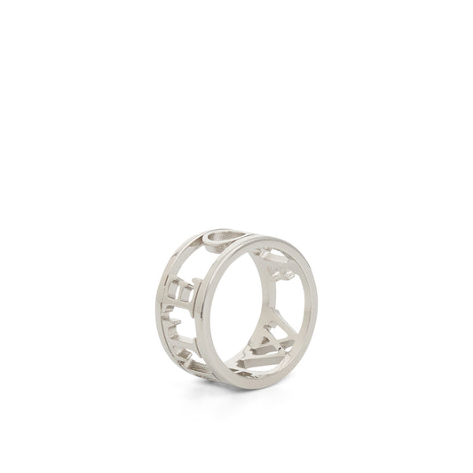 Logo Lettering Ring in Silver