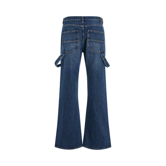 Arrow Tab Flare Carpenter Jeans in Medium Blue