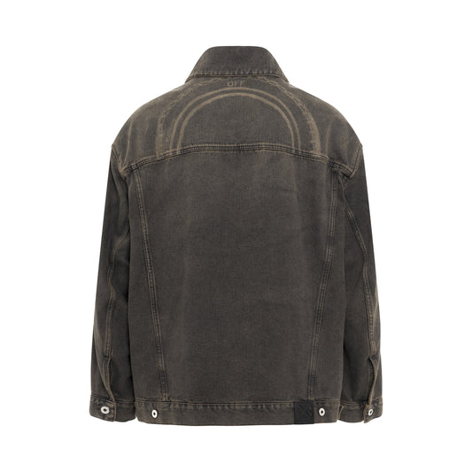 Wheel Oversize Denim Jacket in Black