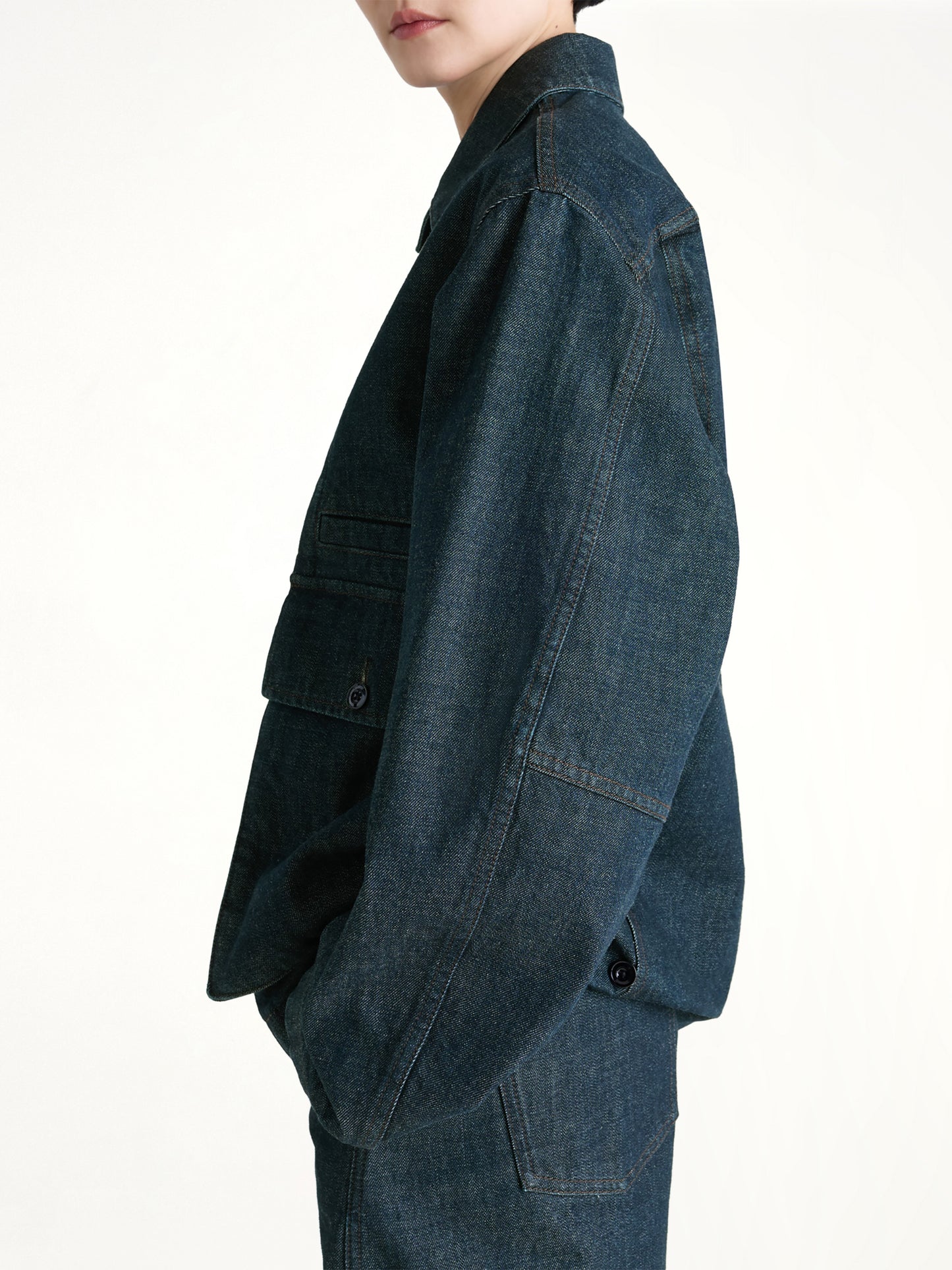 Boxy Outer Jacket in Denim Indigo