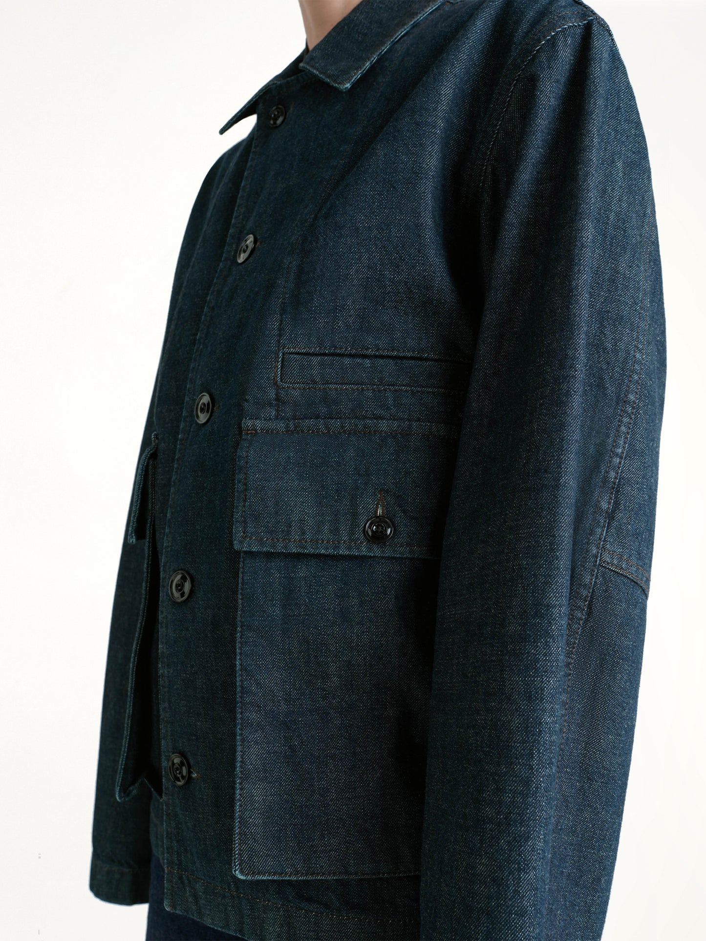 Boxy Outer Jacket in Denim Indigo