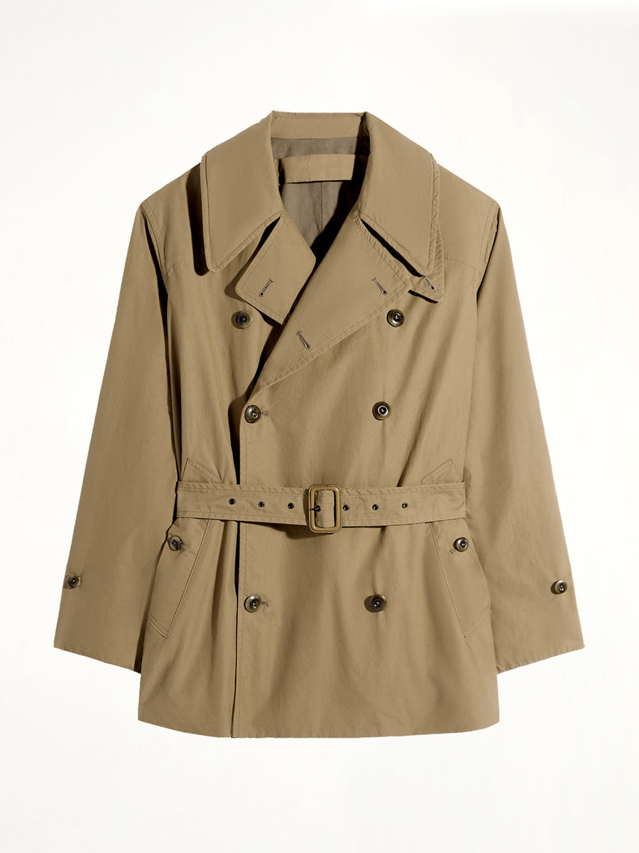 Cropped Trench in Khaki