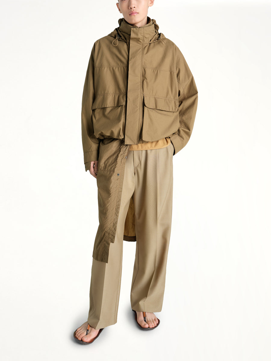 Short Rain Parka in Khaki