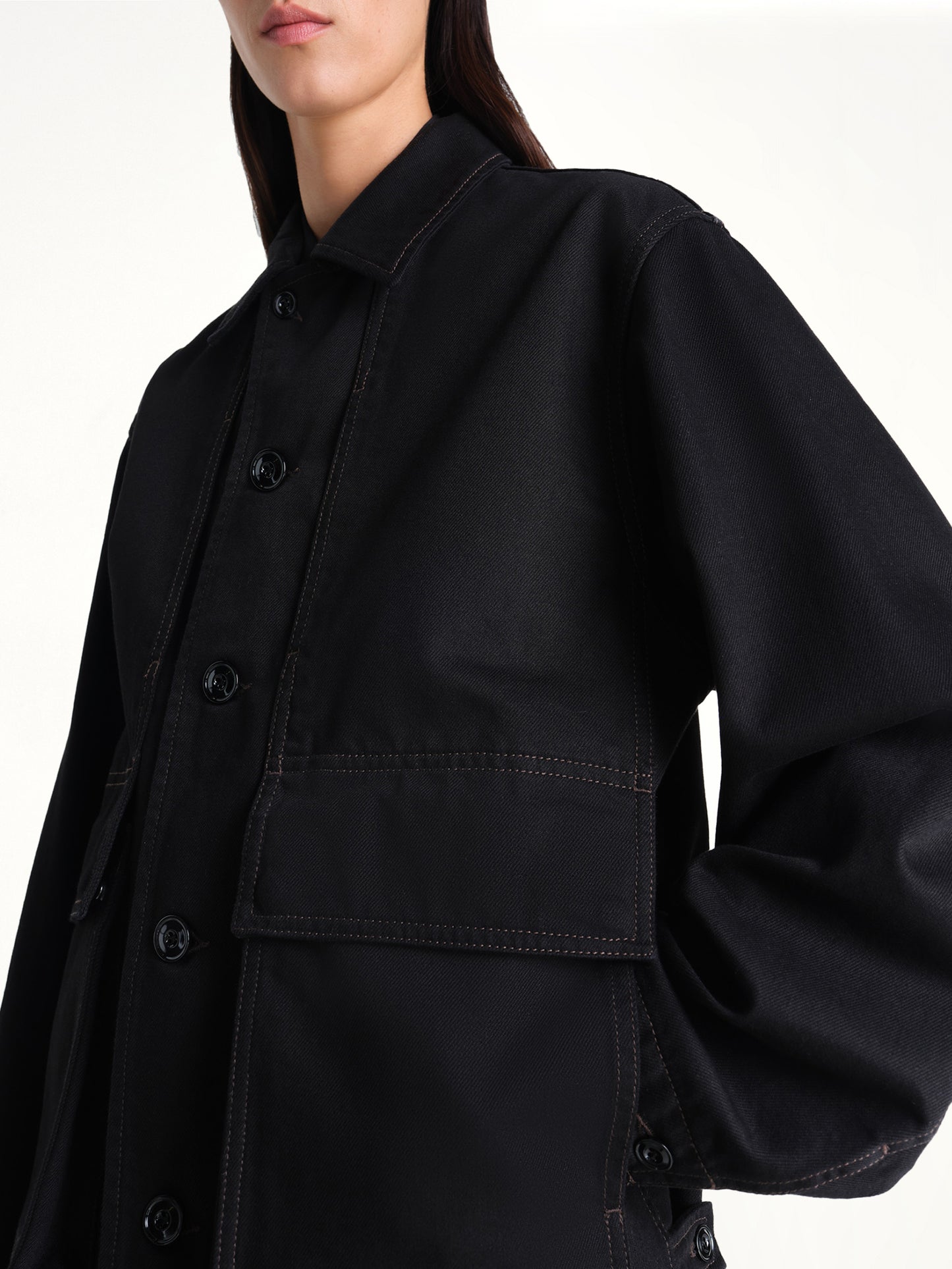 Boxy Heavy Jacket in Black