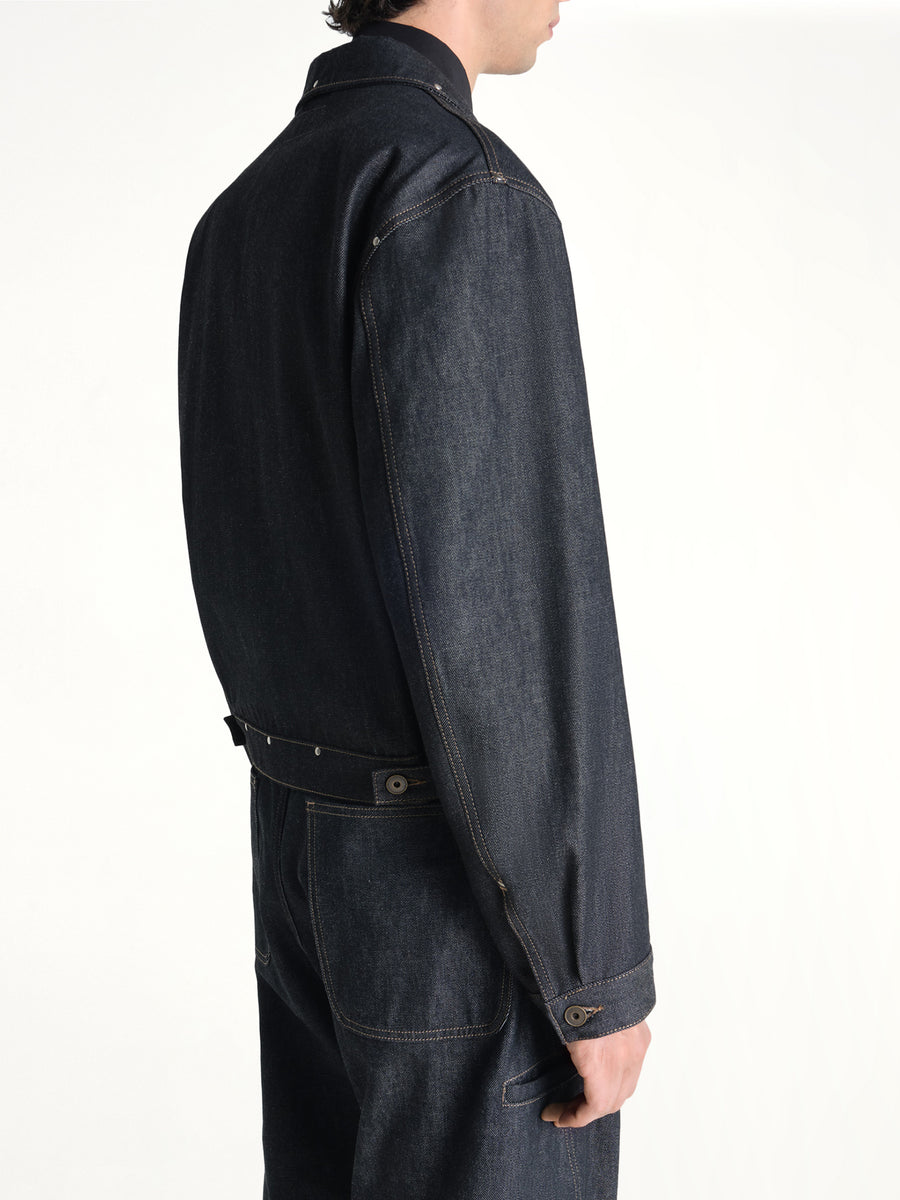 Trucker Jacket With Studs in Slate