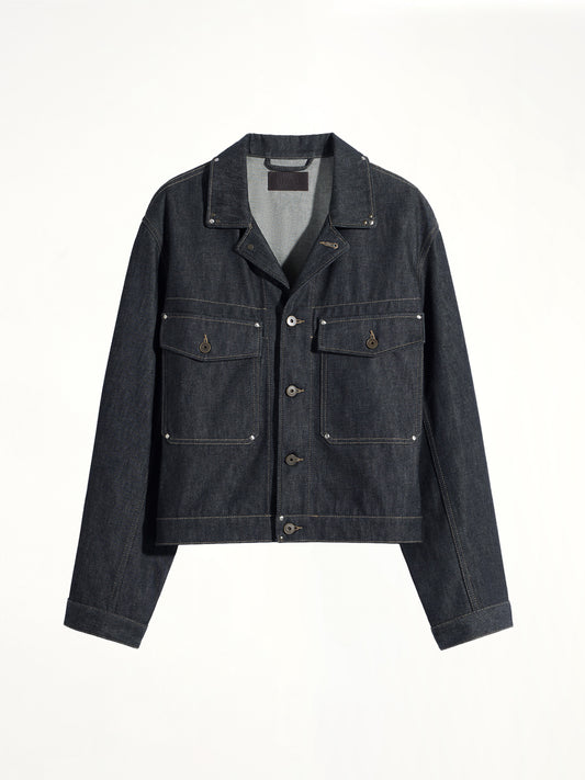 Trucker Jacket With Studs in Slate