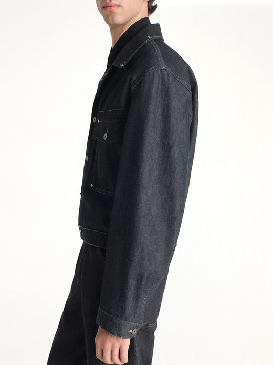 Trucker Jacket With Studs in Slate