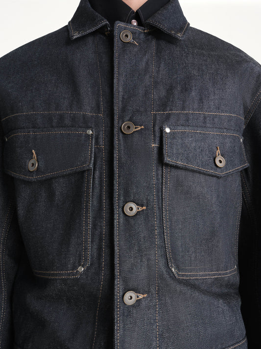 Trucker Jacket With Studs in Slate