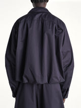 Soft Pleated Blouson in Ink Blue