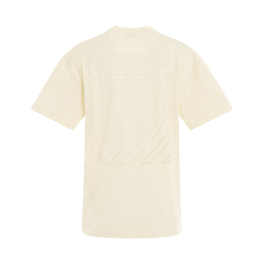 Embroidered Diagonal Tab Casual T-Shirt in Beige