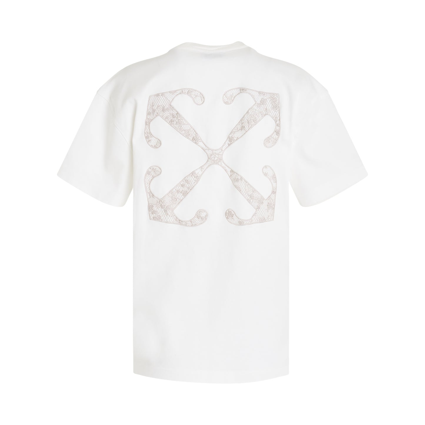 Embroidered Flower Arrow T-Shirt in White