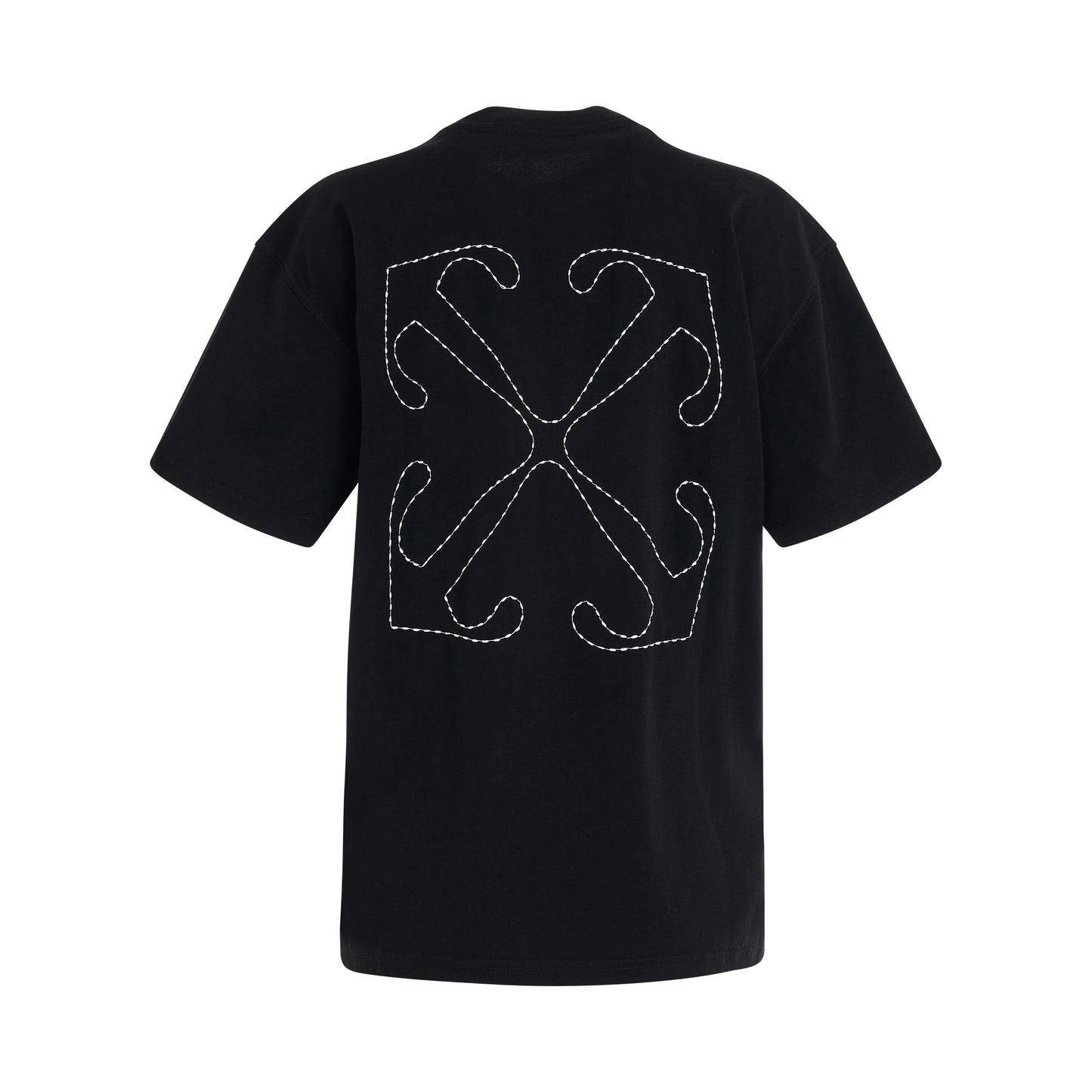 Embroidered Stitch Arrow T-Shirt in Black