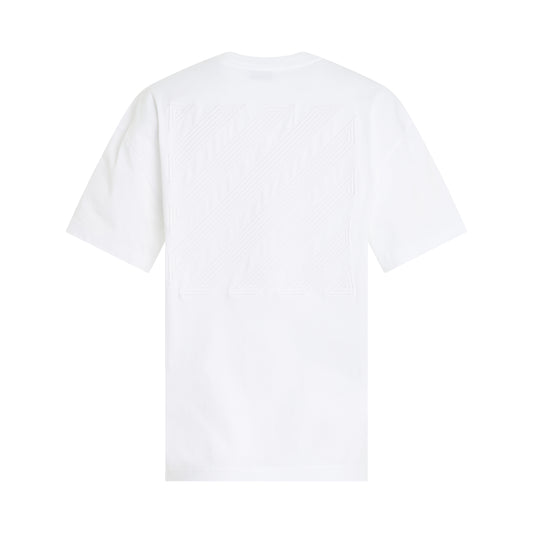 Diagonal Embroidered Casual T-Shirt in White