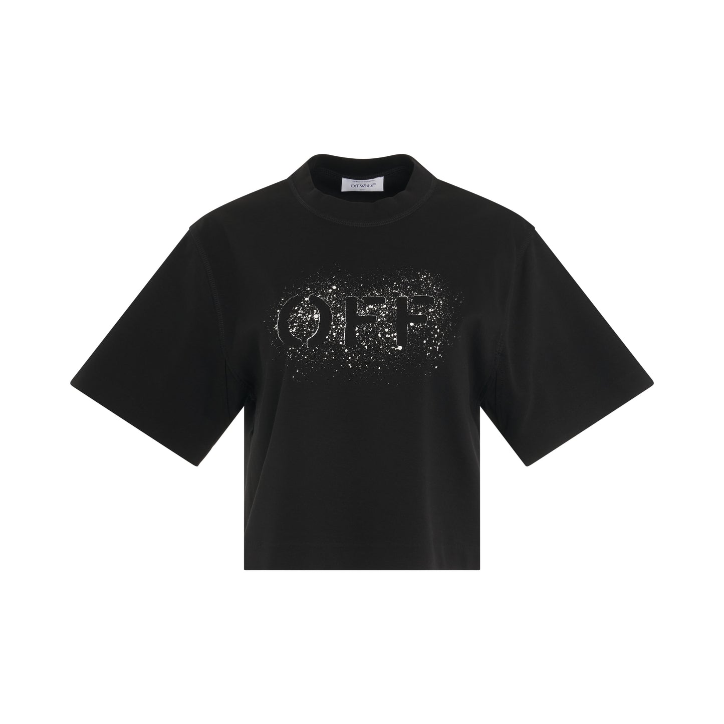 Logo Stencil Crop T-Shirt in Black