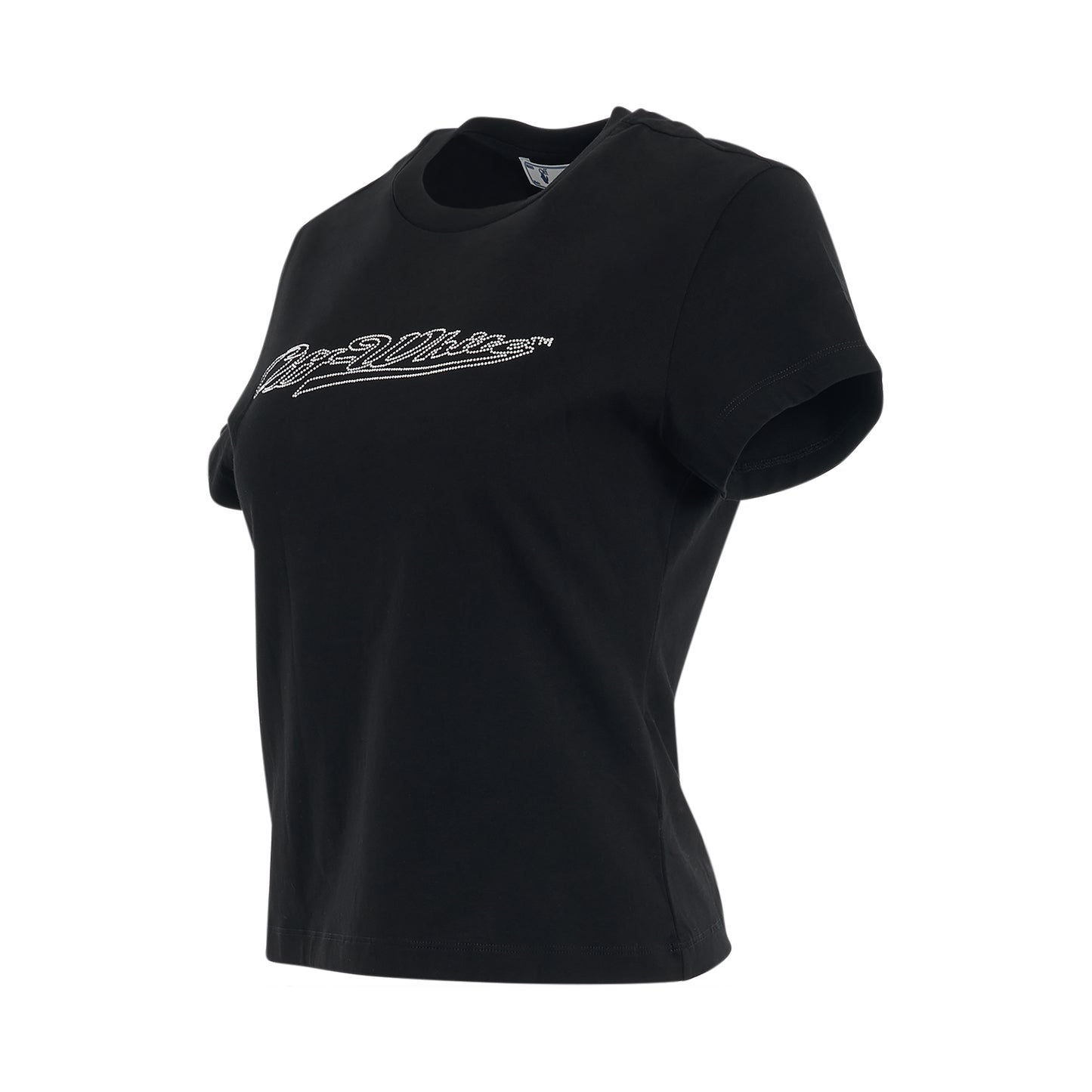 Bling Baseball Fitted T-Shirt in Black/White