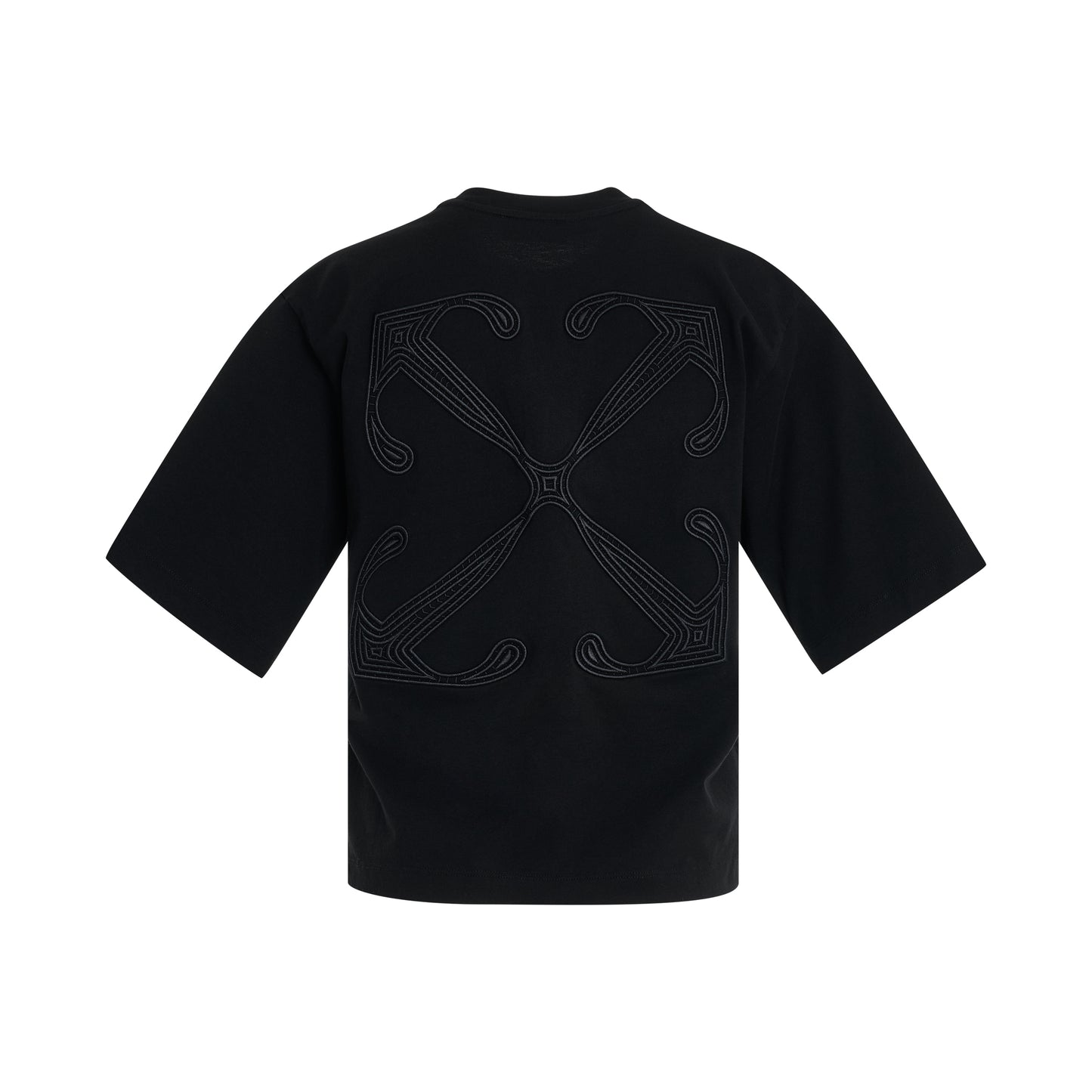 Embroidered Arrow Basic T-Shirt in Black