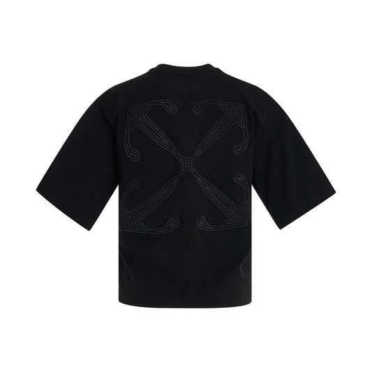 Embroidered Arrow Basic T-Shirt in Black