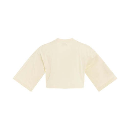 Big Logo X Crop T-Shirt in Beige