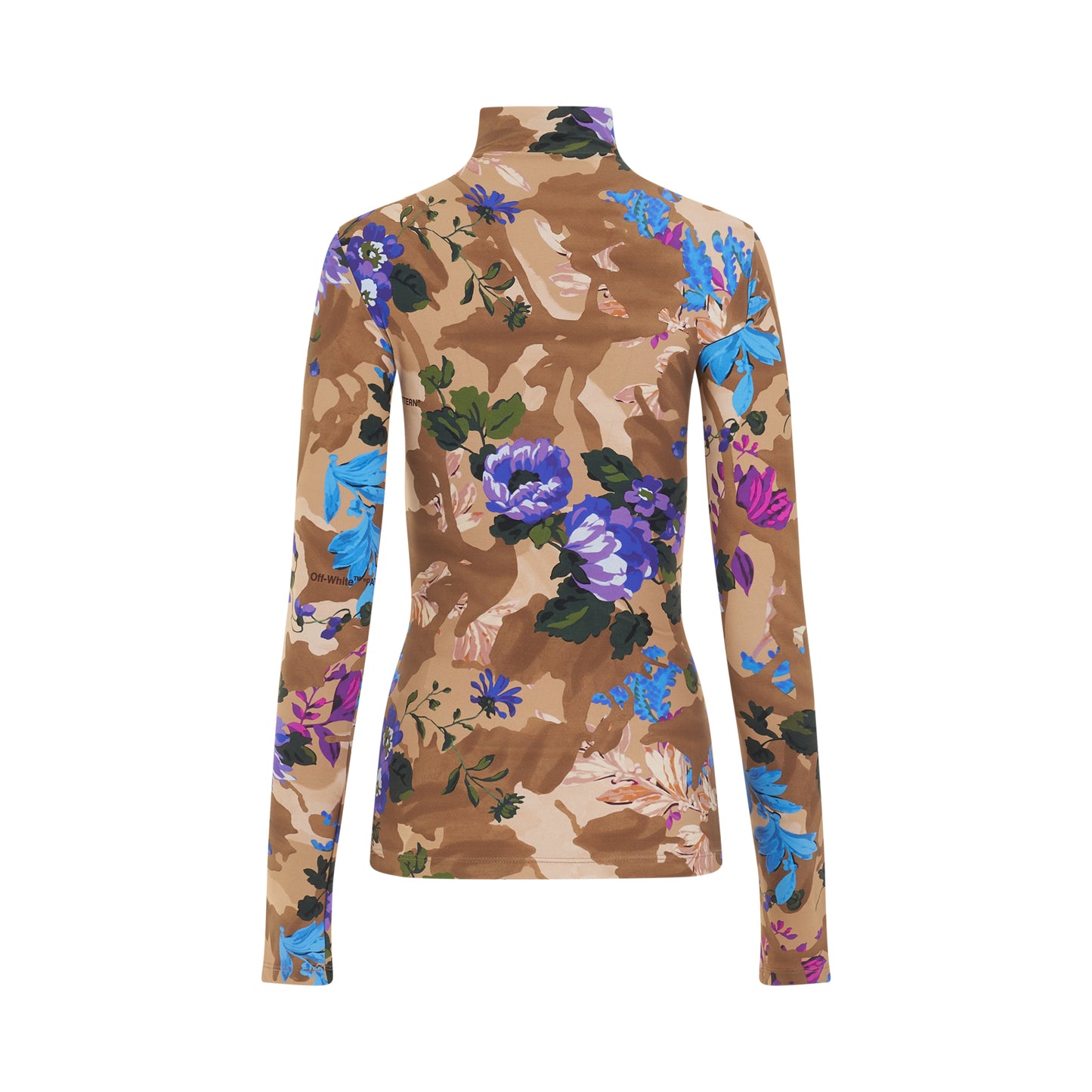 Camouflage Second Skin Long Sleeve Turtleneck in Camel/Multicolour