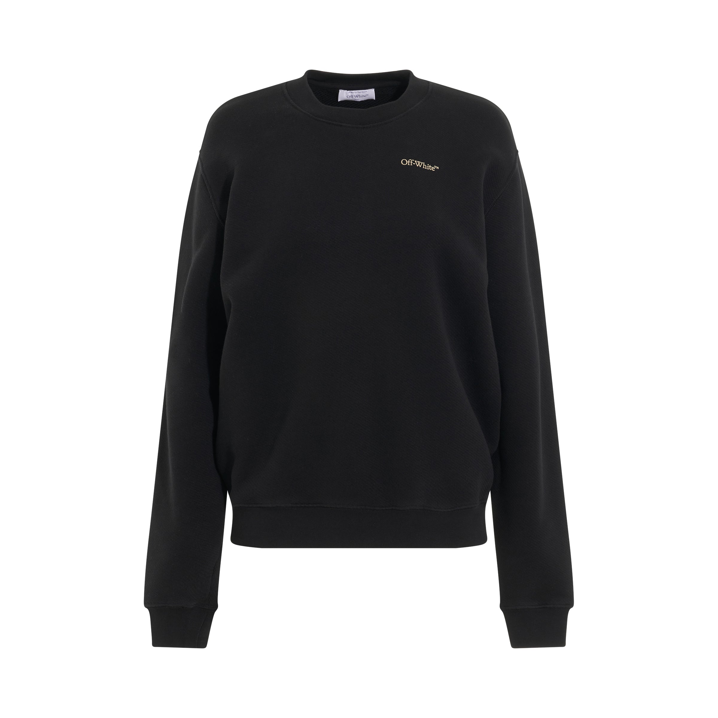 Embroidered Diagonal Tab Sweatshirt in Black