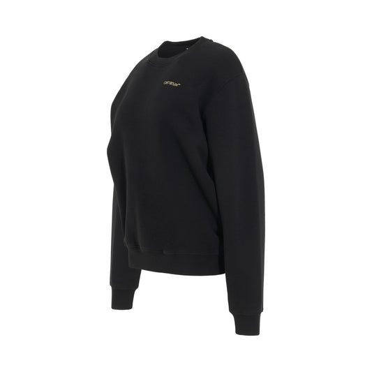 Embroidered Diagonal Tab Sweatshirt in Black