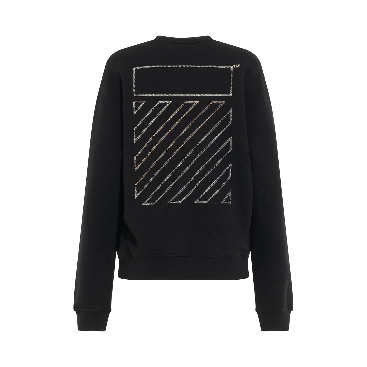 Embroidered Diagonal Tab Sweatshirt in Black
