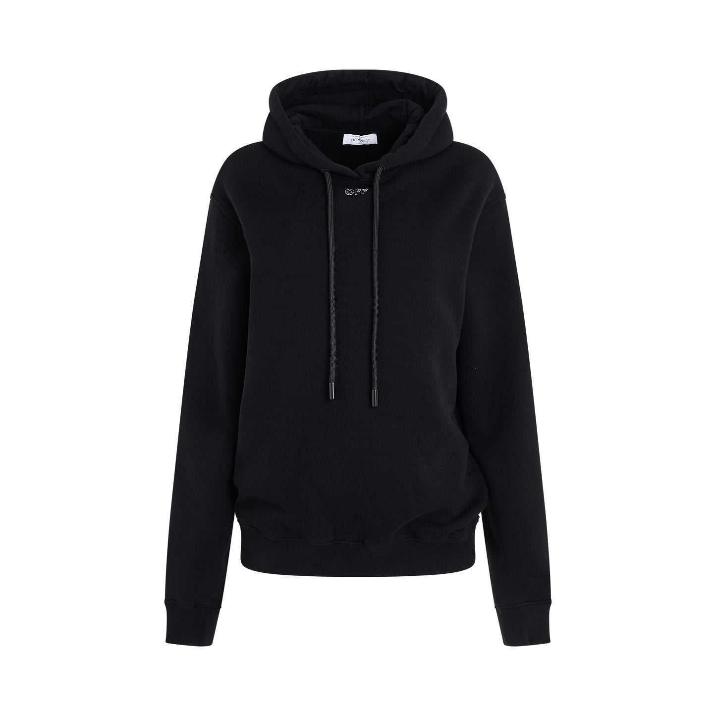 Embroidered Stitch Arrow Regular Fit Hoodie in Black