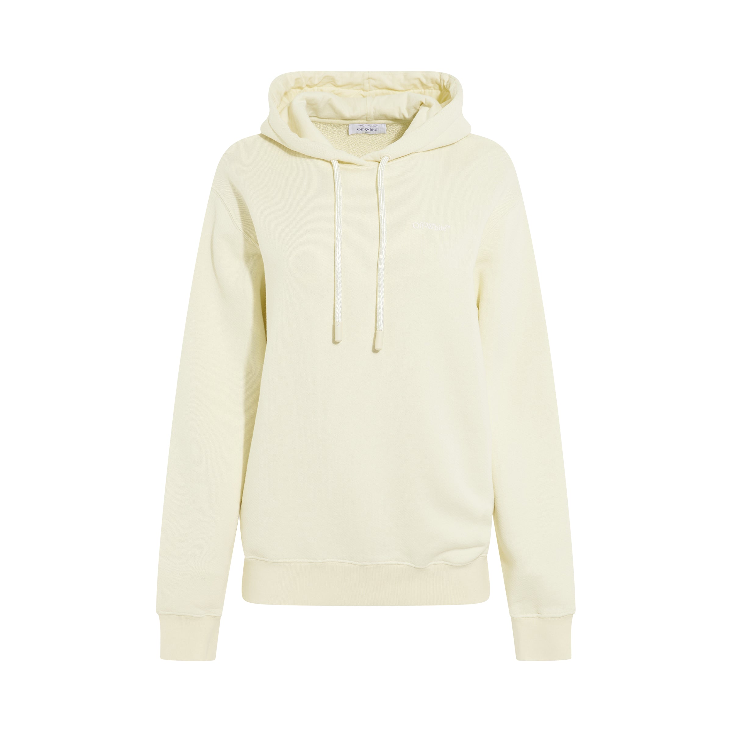 Embroidered Diagonal Tab Hoodie in Beige