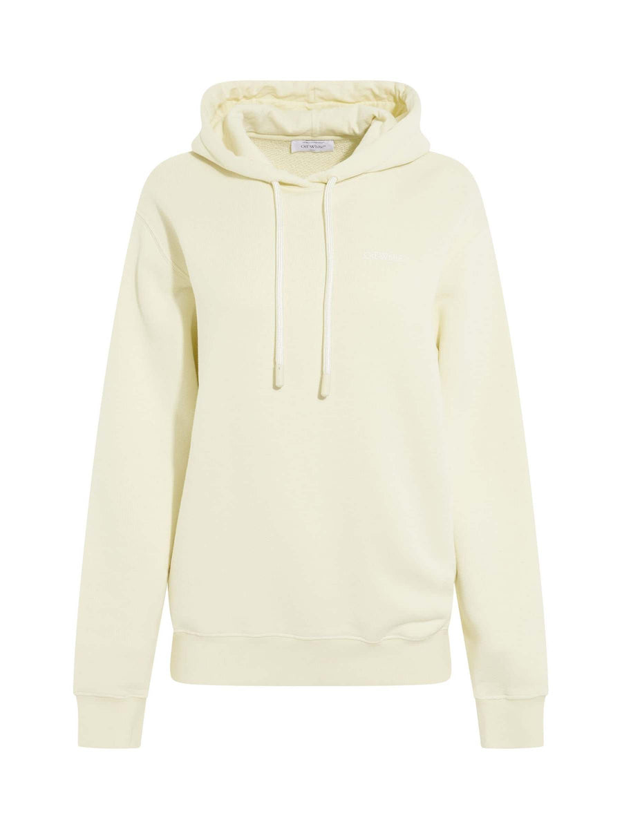Embroidered Diagonal Tab Hoodie in Beige
