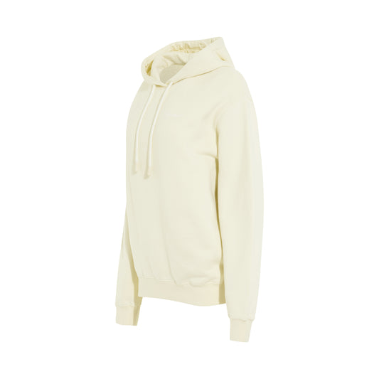 Embroidered Diagonal Tab Hoodie in Beige