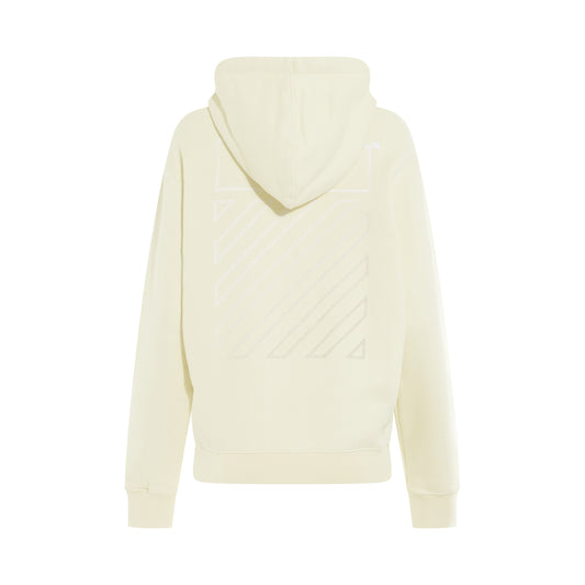 Embroidered Diagonal Tab Hoodie in Beige