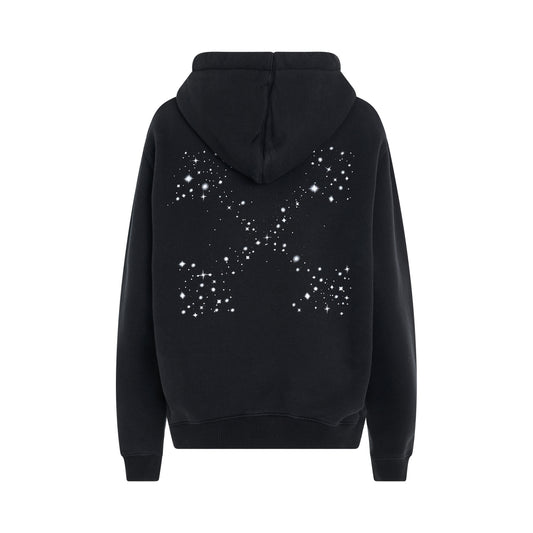 Bling Stars Arrow Regular Fit Hoodie in Black