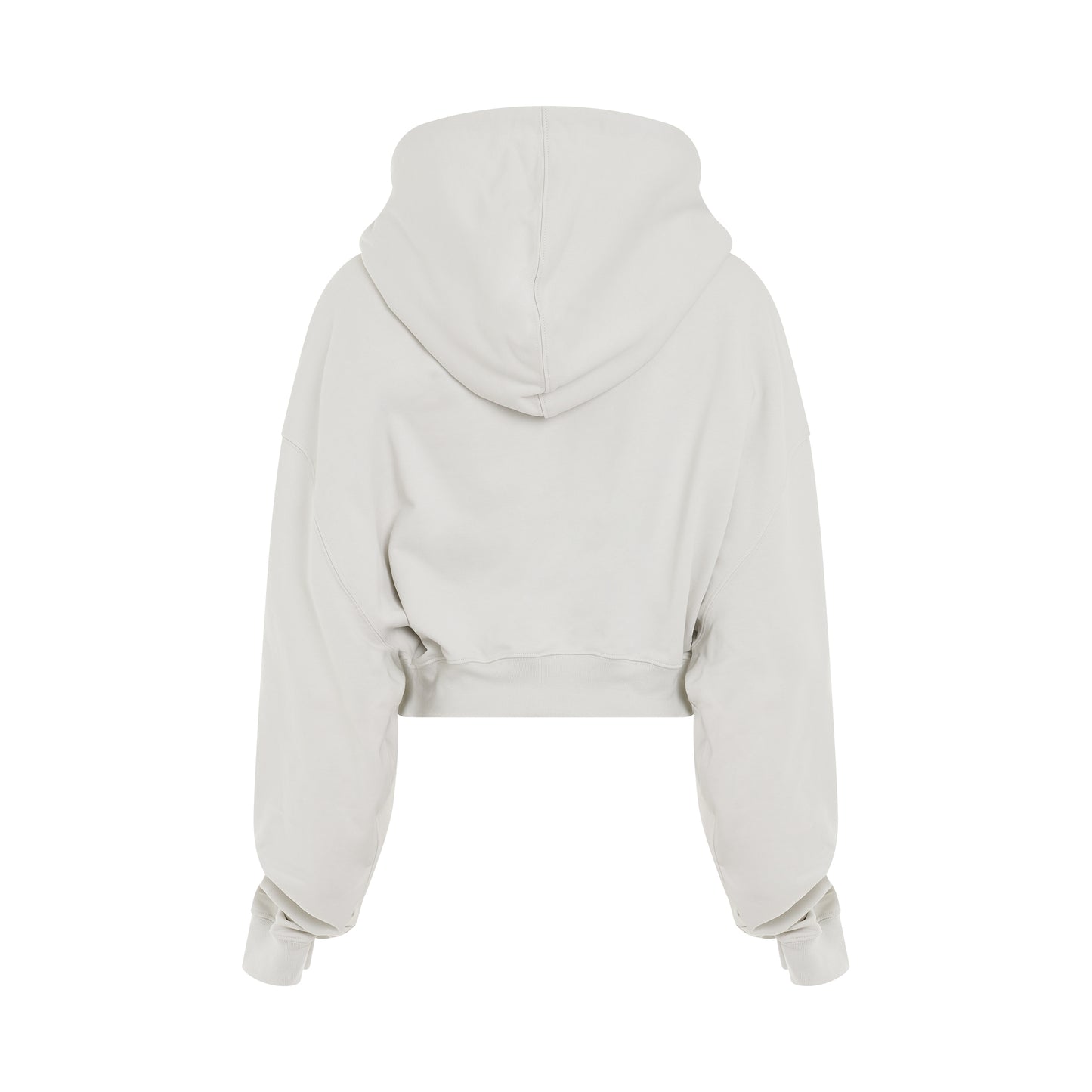 For All Helvetica Crop Oversize Hoodie in White/Black