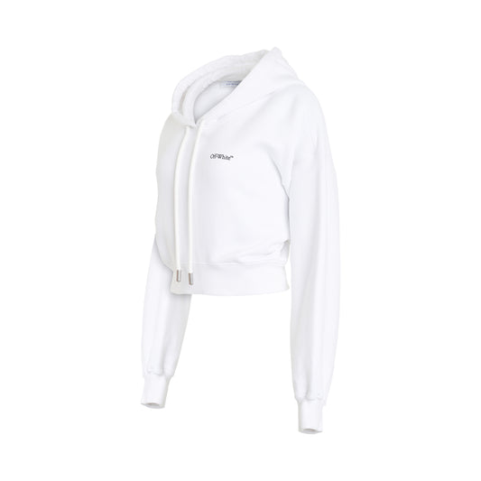 X-Ray Arrow Crop Hoodie in White/Multicolour