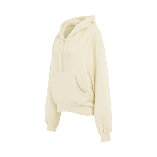 Thick Big Logo Oversize Hoodie in Beige