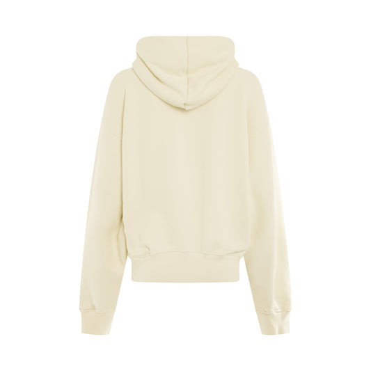 Thick Big Logo Oversize Hoodie in Beige