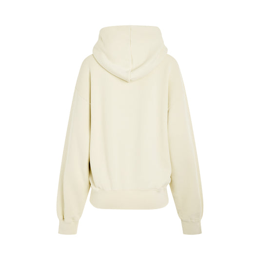 Small Arrow Pearl Oversize Fit Hoodie in Beige