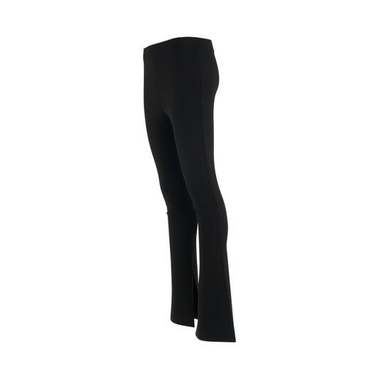 Crepe Jersey Split Leggings in Black