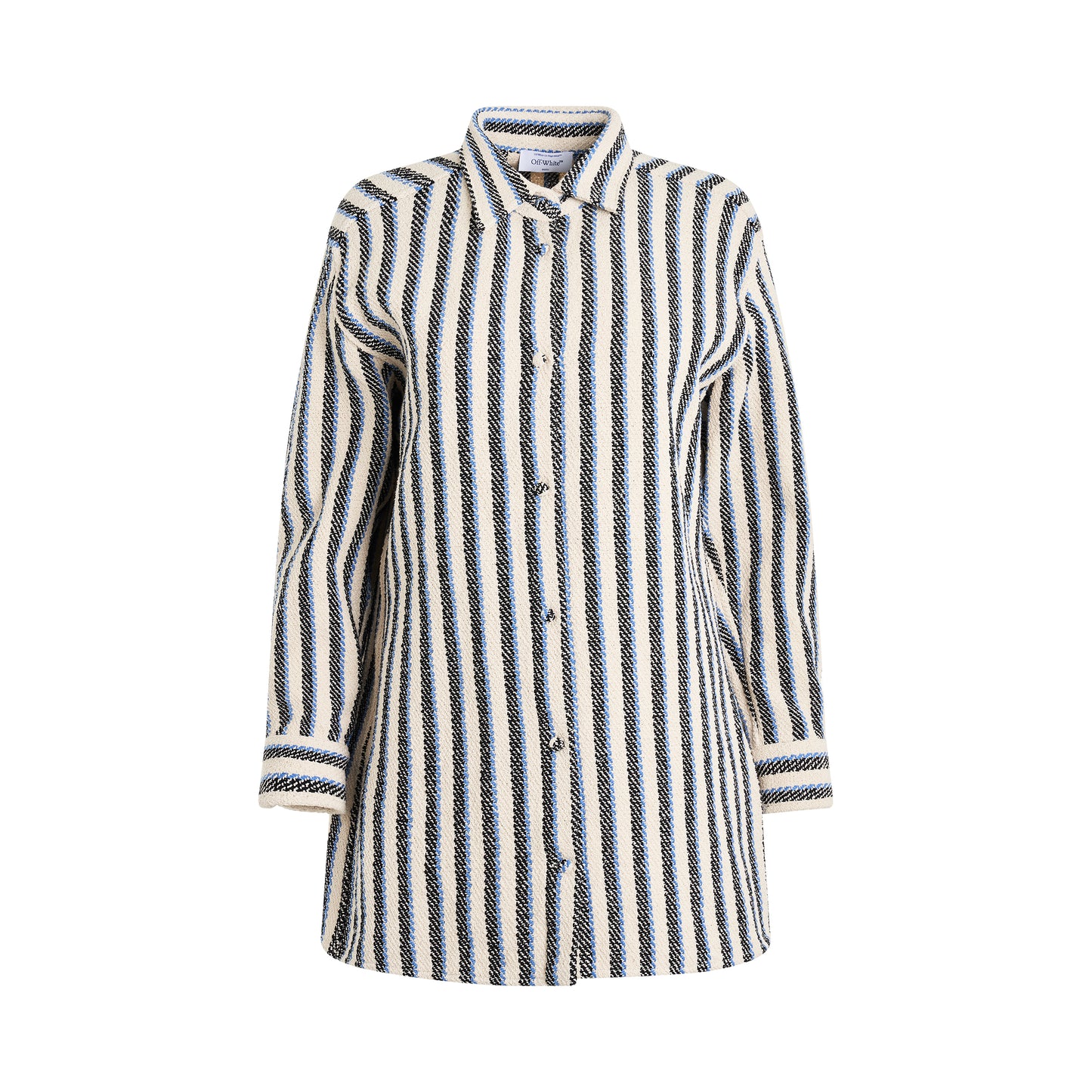 Stripes Overshirt in Light Blue Beige