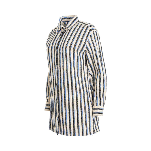 Stripes Overshirt in Light Blue Beige