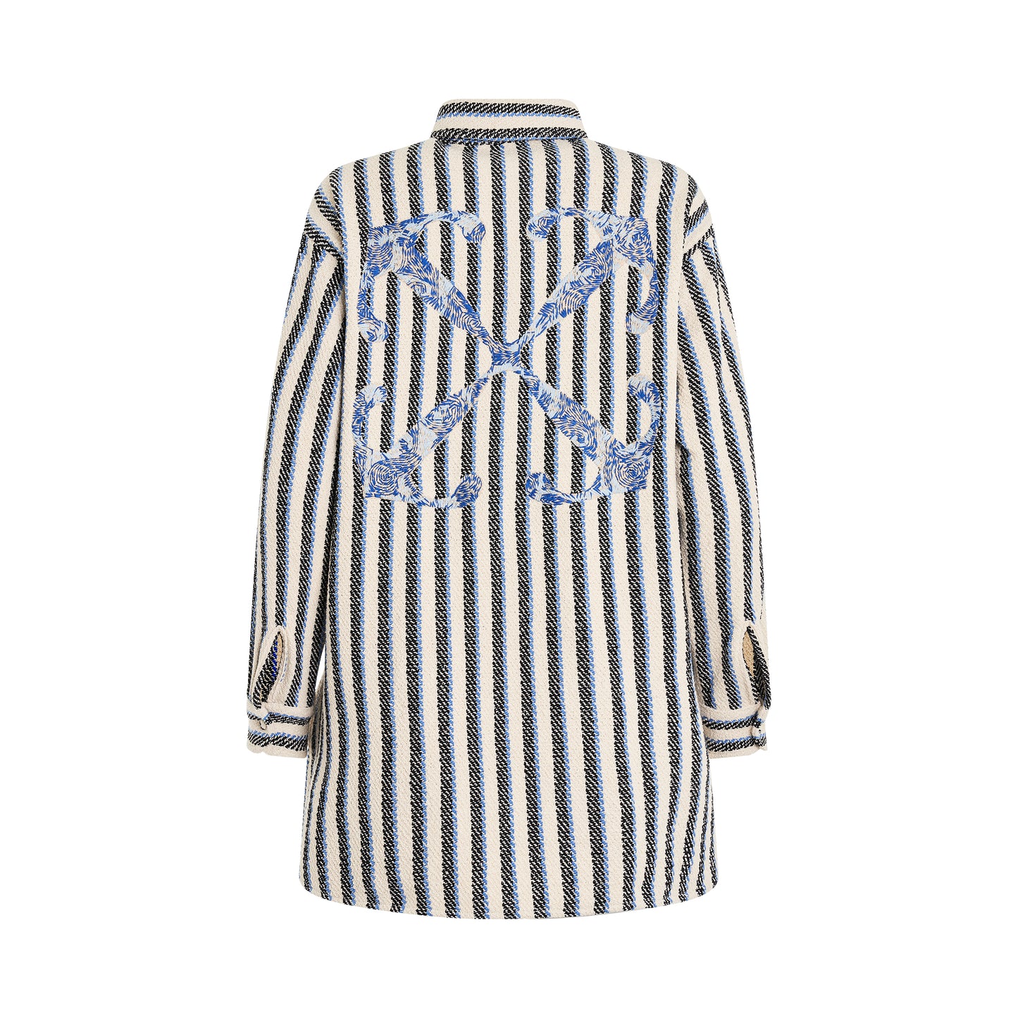 Stripes Overshirt in Light Blue Beige