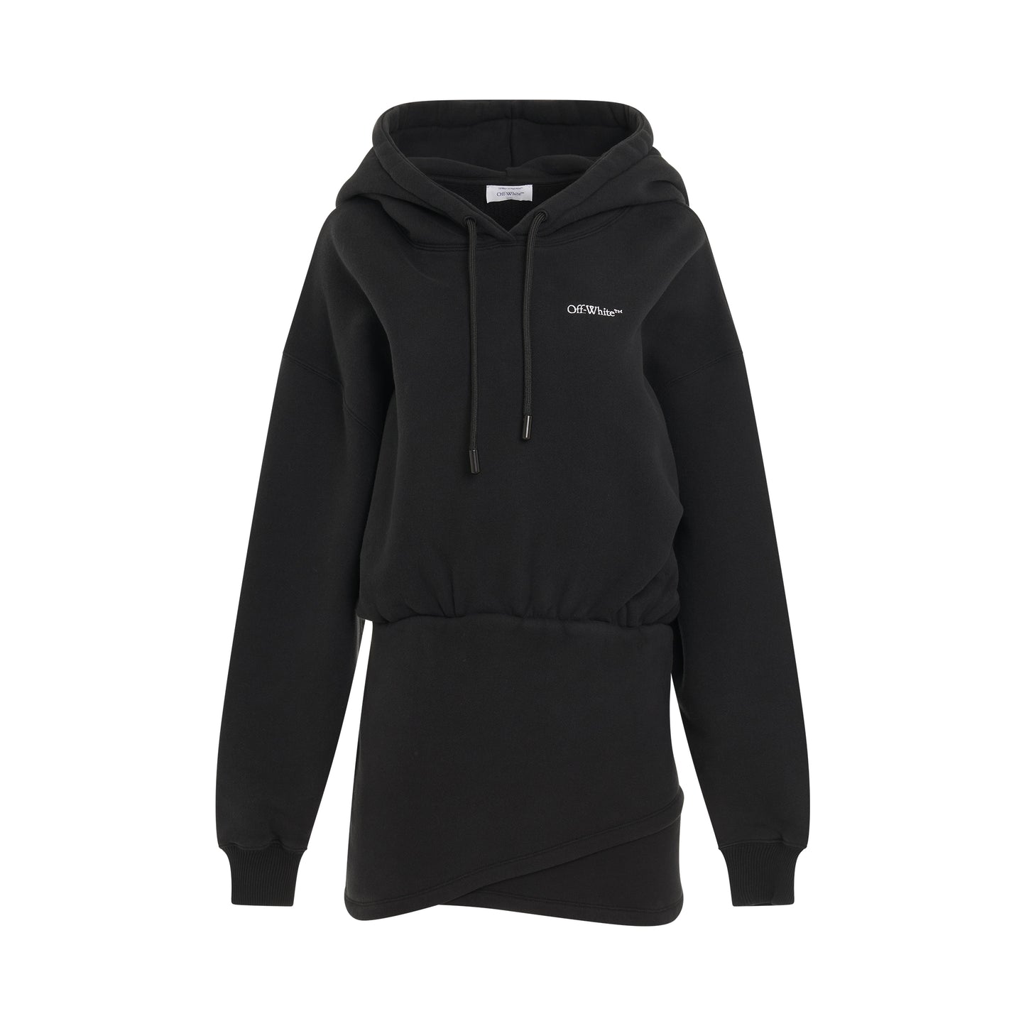 For All Book Hoodie Sweat Dress in Black