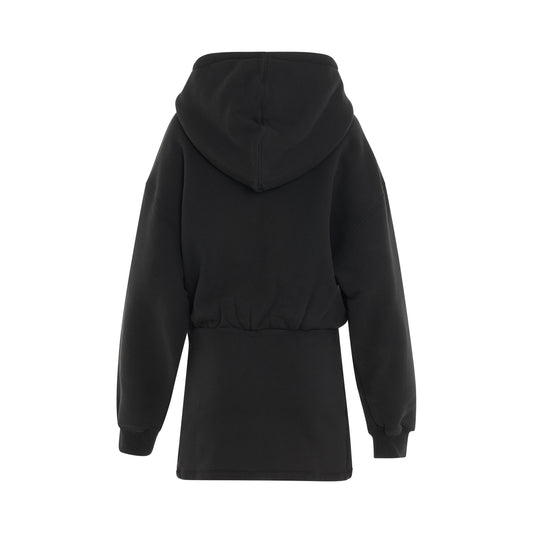 For All Book Hoodie Sweat Dress in Black