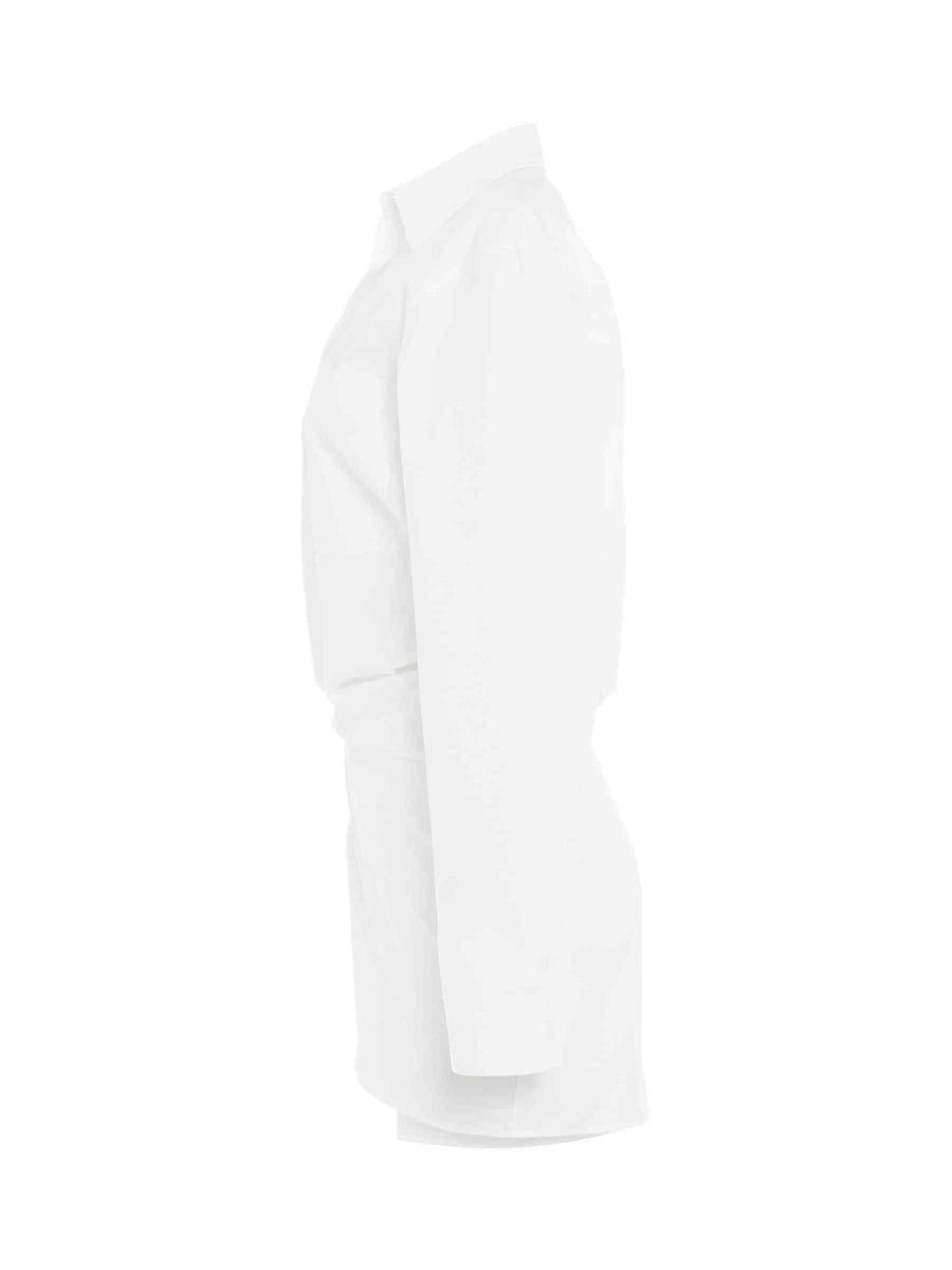 Poplin Twist Shirt Dress in White