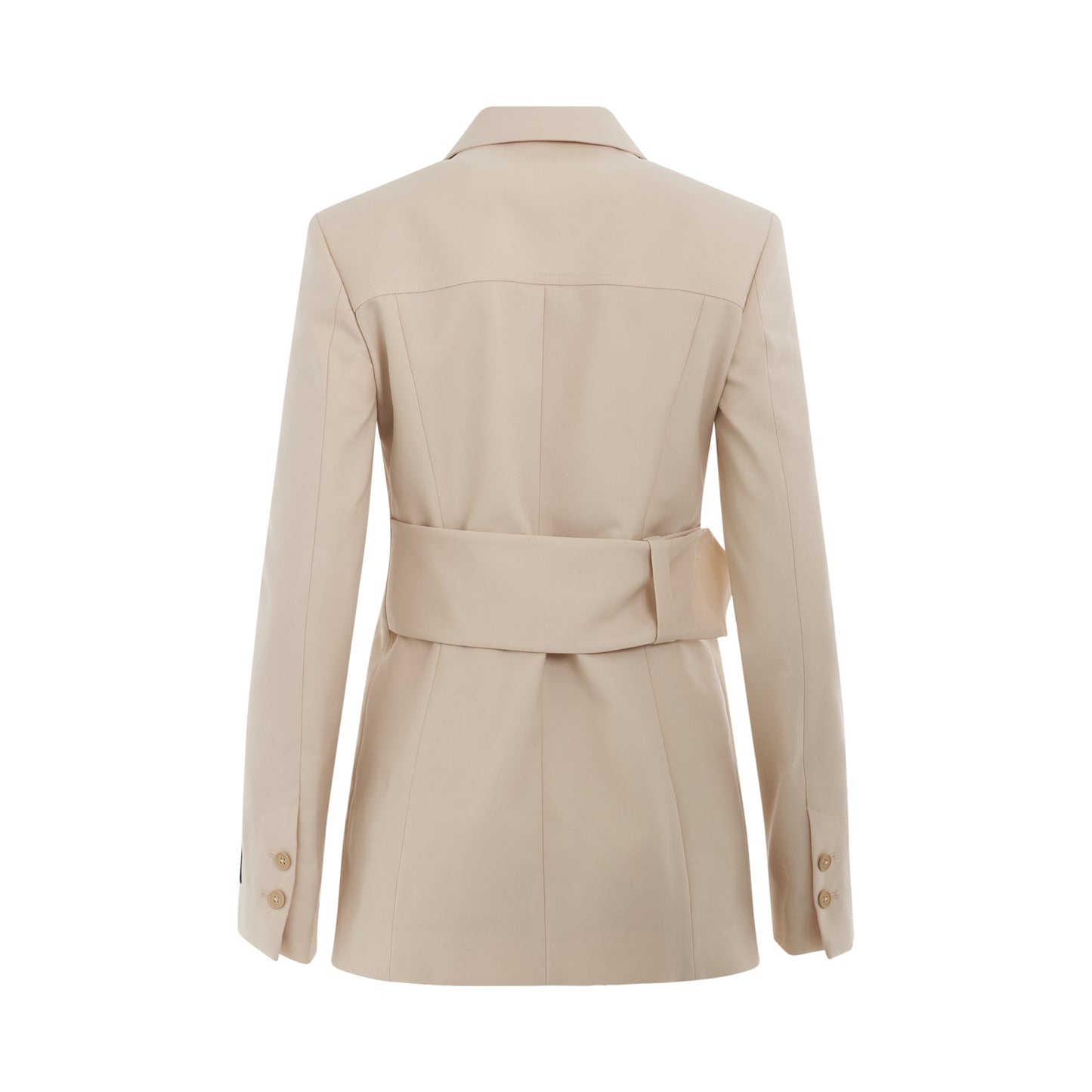 Toybox Dry Wool Belted Jacket in Sand